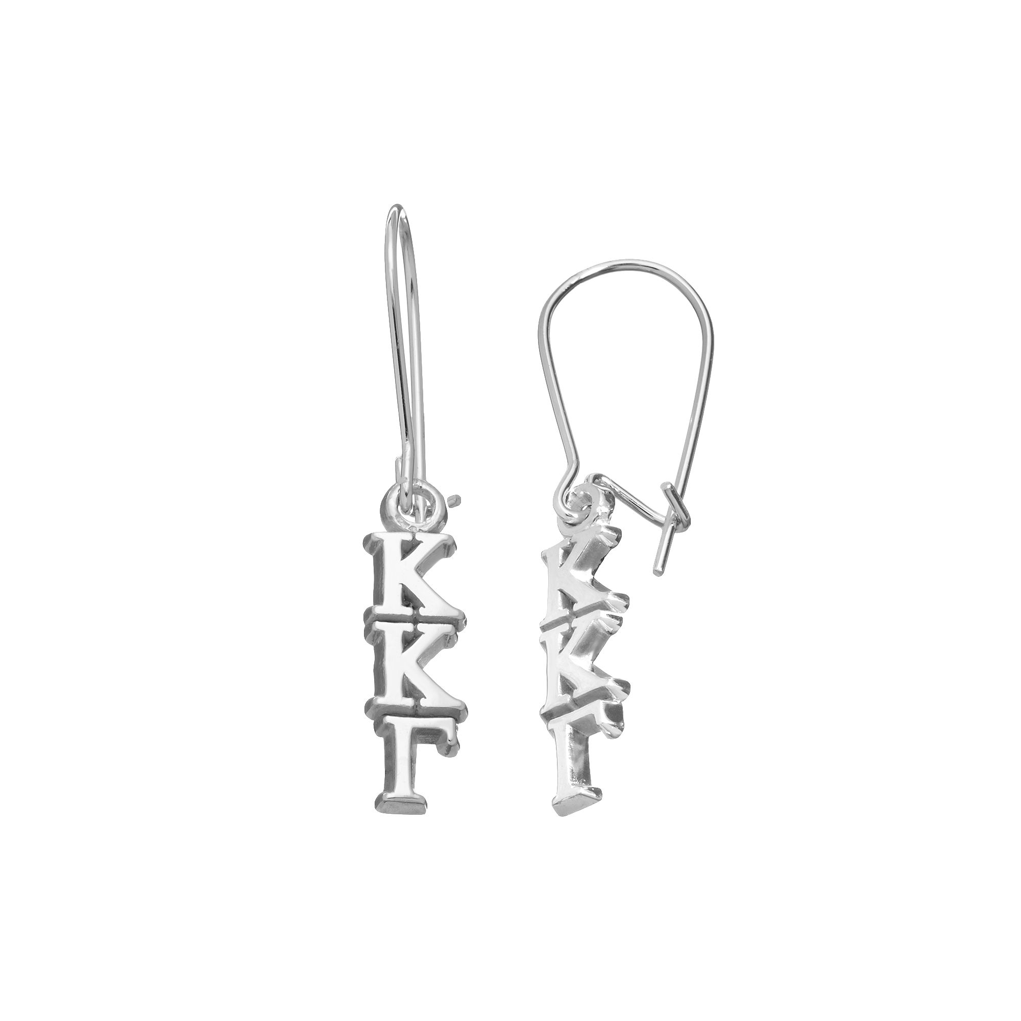 LogoArt Kappa Kappa Gamma Sorority Drop Earrings, Womens, Grey