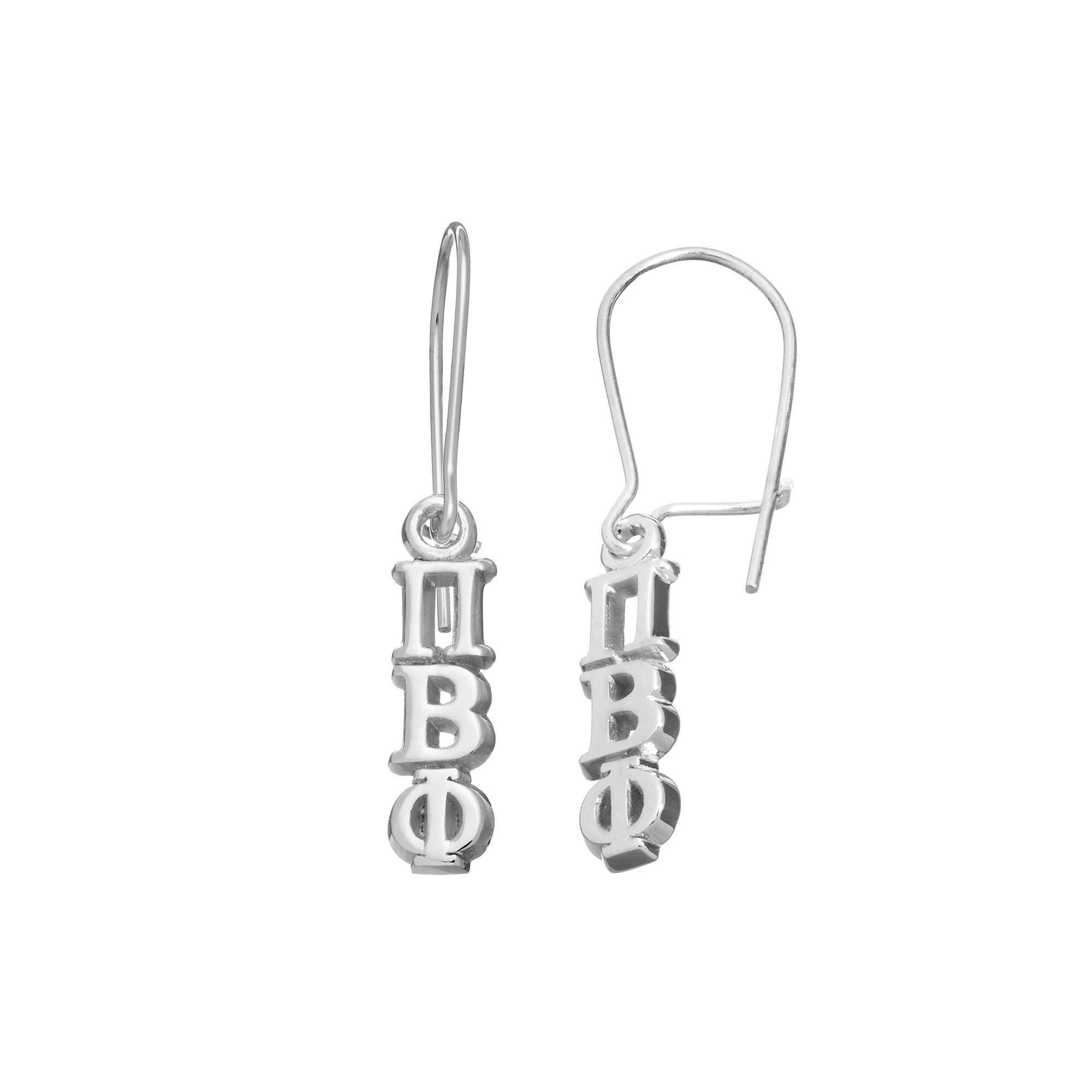 LogoArt Pi Beta Phi Sorority Drop Earrings, Womens, Grey
