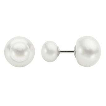PearLustre by Imperial Sterling Silver Freshwater Cultured Pearl Front-Back Stud Earrings