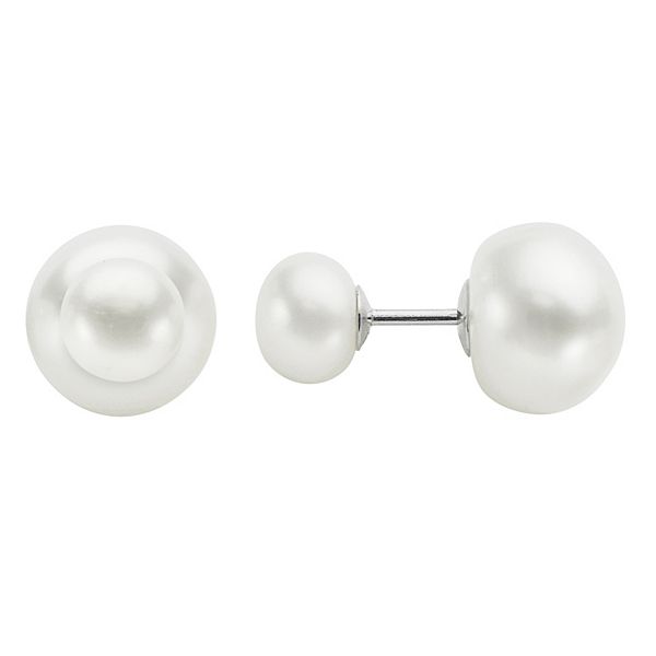 PearLustre by Imperial Sterling Silver Freshwater Cultured Pearl Front ...