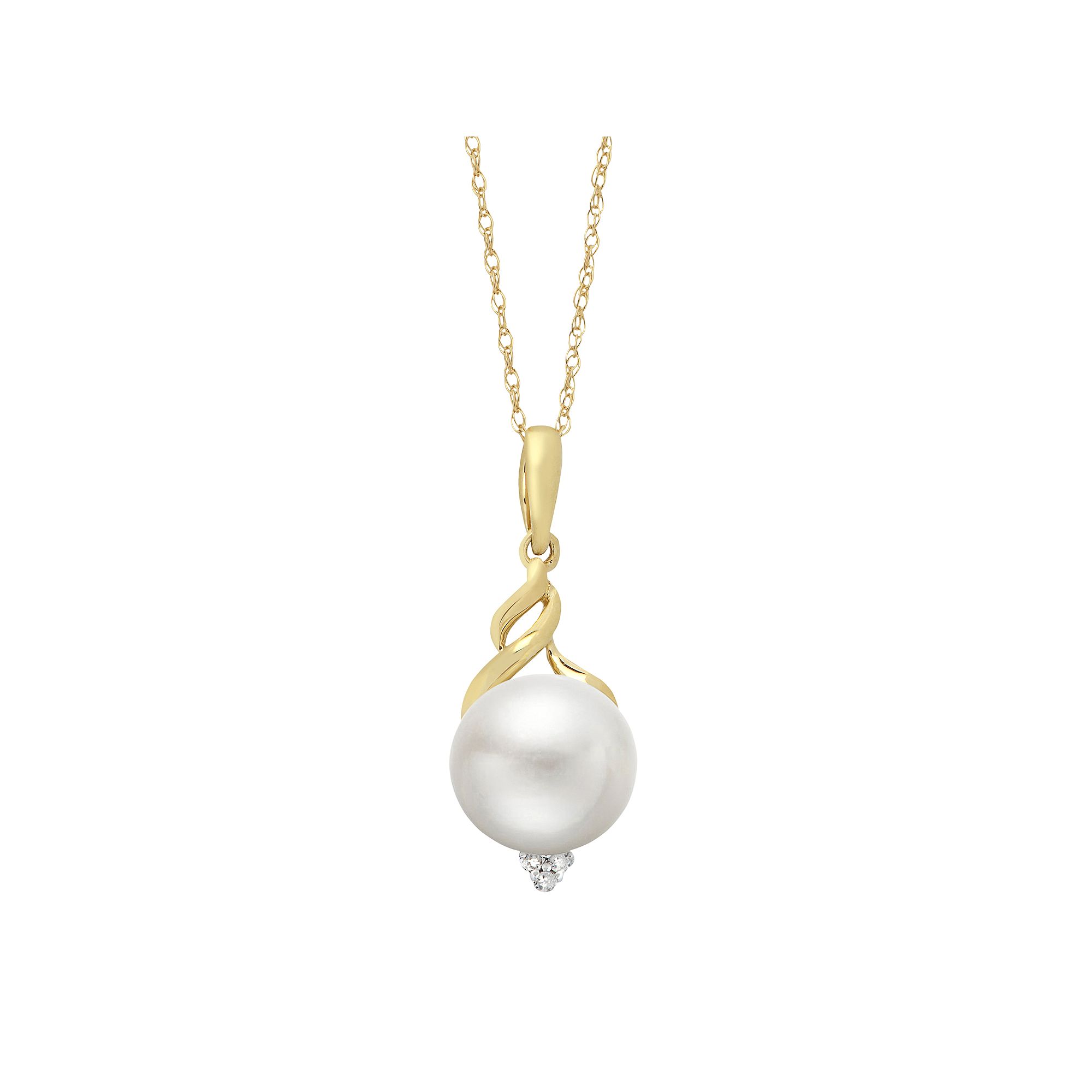 PearLustre by Imperial 10k Gold Freshwater Cultured Pearl & Diamond Accent