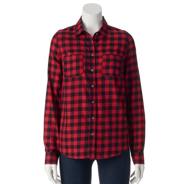 Sonoma Goods For Life® Plaid Flannel Shirt - Women's