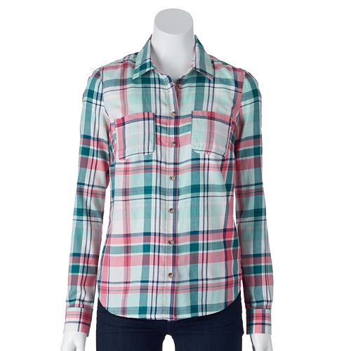 kohls sonoma womens flannel shirt