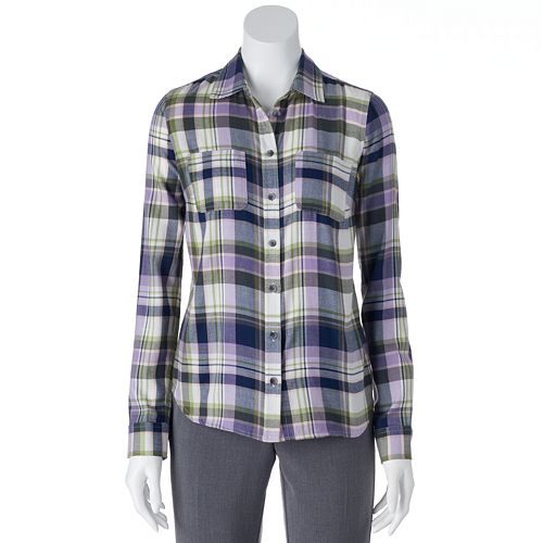 SONOMA Goods for Life™ Plaid Flannel Shirt - Women's