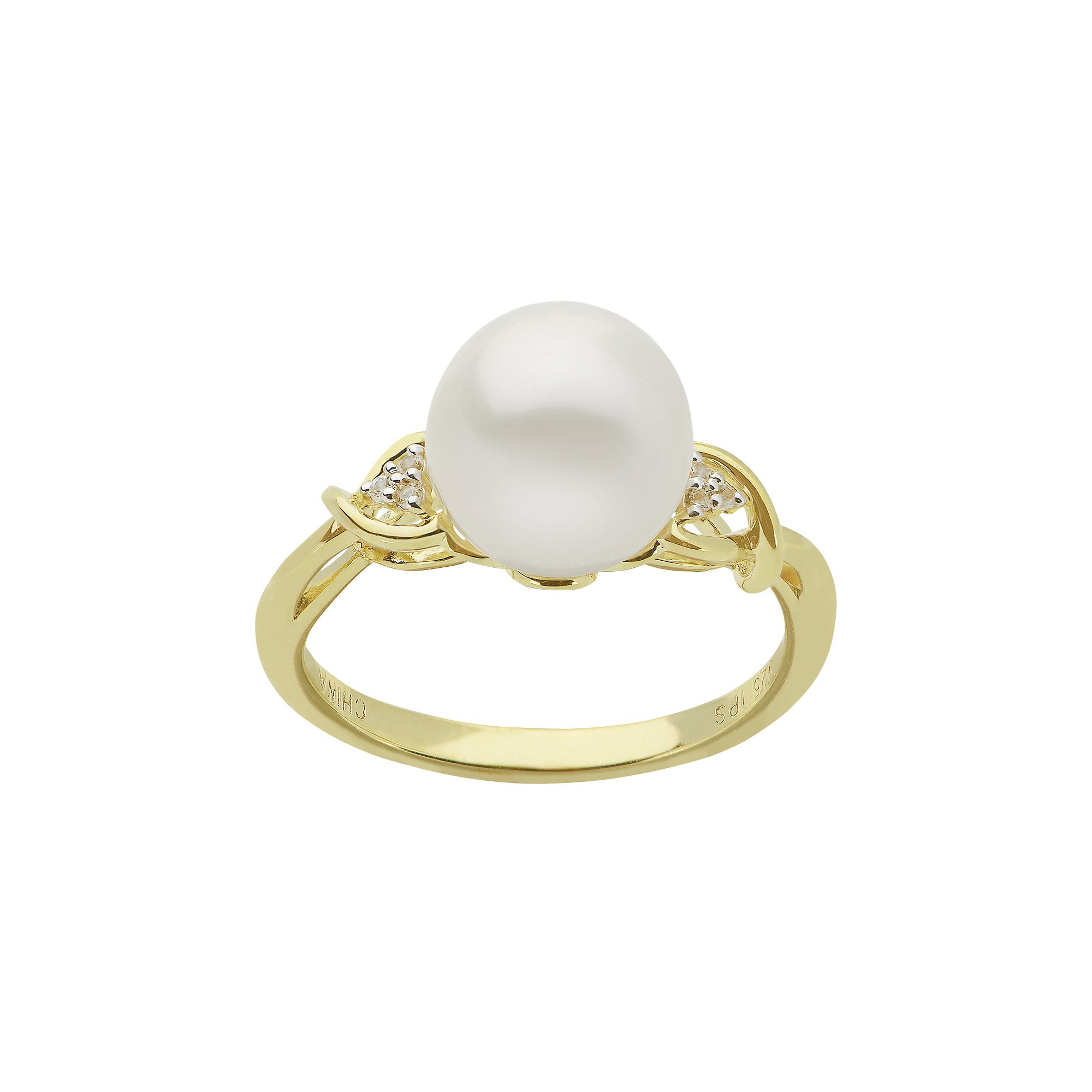 PearLustre by Imperial 14k Gold Over Silver Freshwater Cultured Pearl Ring,