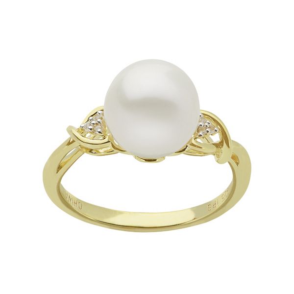 PearLustre by Imperial 14k Gold Over Silver Freshwater Cultured Pearl Ring