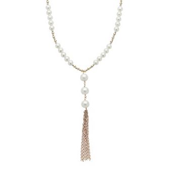 PearLustre by Imperial 14k Rose Gold Filled Freshwater Cultured Pearl Tassel Y Necklace