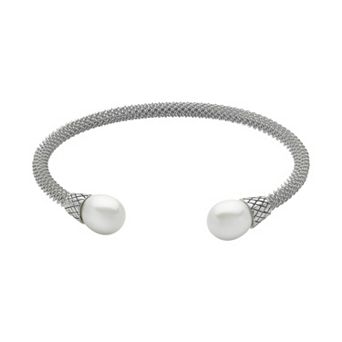 PearLustre by Imperial Sterling Silver Freshwater Cultured Pearl Cuff Bracelet