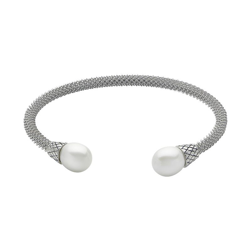 PearLustre by Imperial Sterling Silver Freshwater Cultured Pearl Cuff Brac
