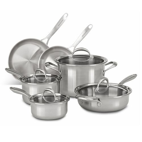 KitchenAid KC2CS10ST 10-pc. 5-Ply Copper Clad Stainless Steel Cookware Set