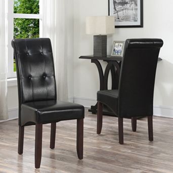 Simpli Home Cosmopolitan Deluxe Tufted Parson Chair 2 pc Set