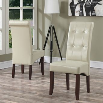 Simpli Home Cosmopolitan Deluxe Tufted Parson Chair 2 pc Set