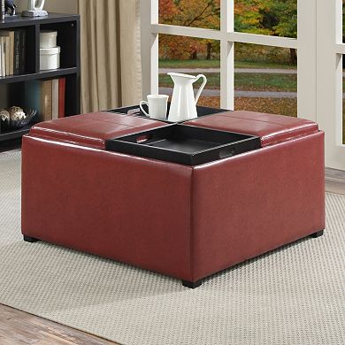 Simpli Home Avalon Coffee Table Storage Ottoman