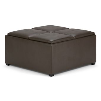 Simpli Home Avalon Coffee Table Storage Ottoman