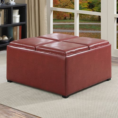 Simpli Home Avalon Coffee Table Storage Ottoman