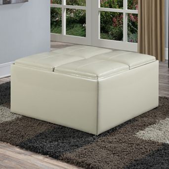Simpli Home Avalon Coffee Table Storage Ottoman