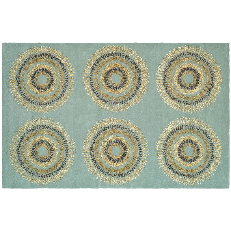 Safavieh Soho Circles Wool Rug, Blue, 5X8 Ft