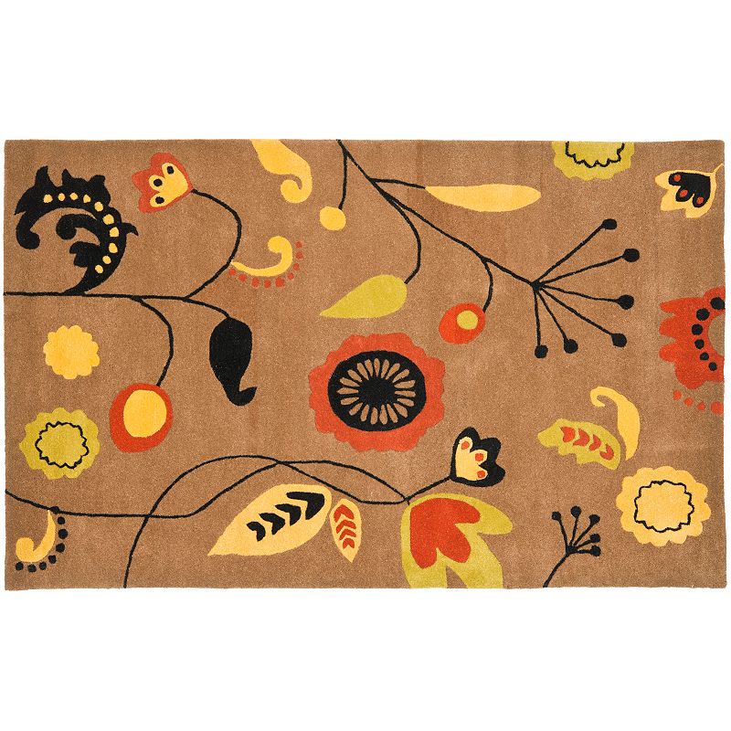 Safavieh Soho Floral Collage Rug, Brown, 5X8 Ft