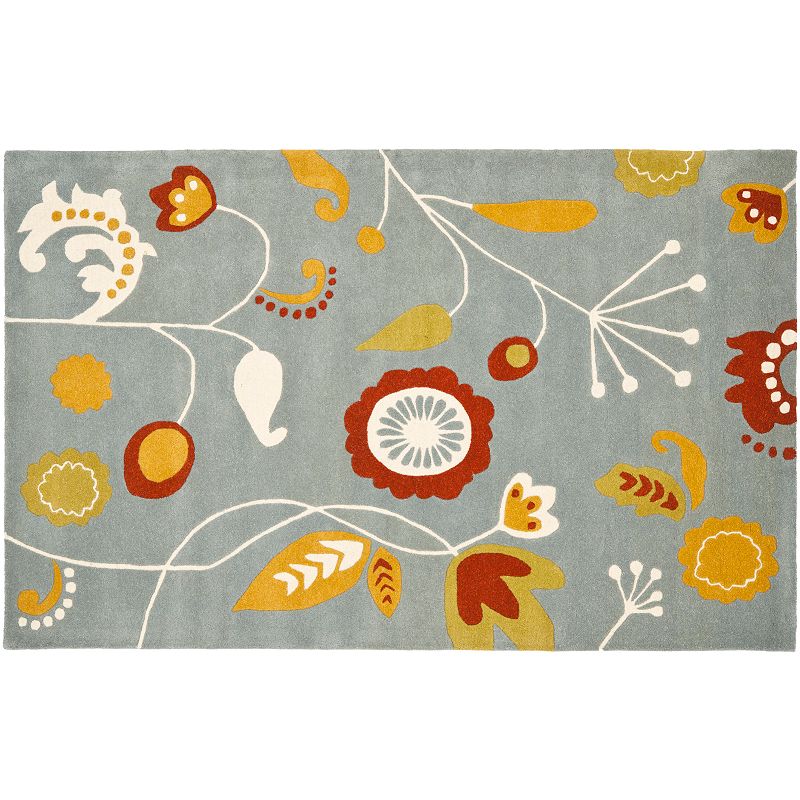 Safavieh Soho Floral Collage Rug, Blue, 2.5X8 Ft
