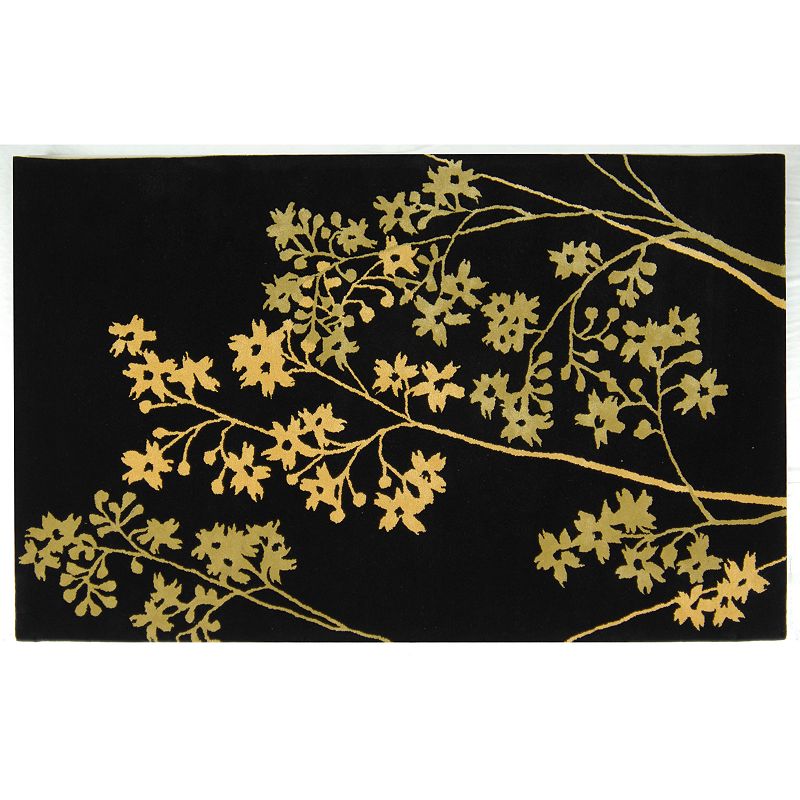 Safavieh Soho Floral Wool Rug, Black, 7.5X9.5 Ft