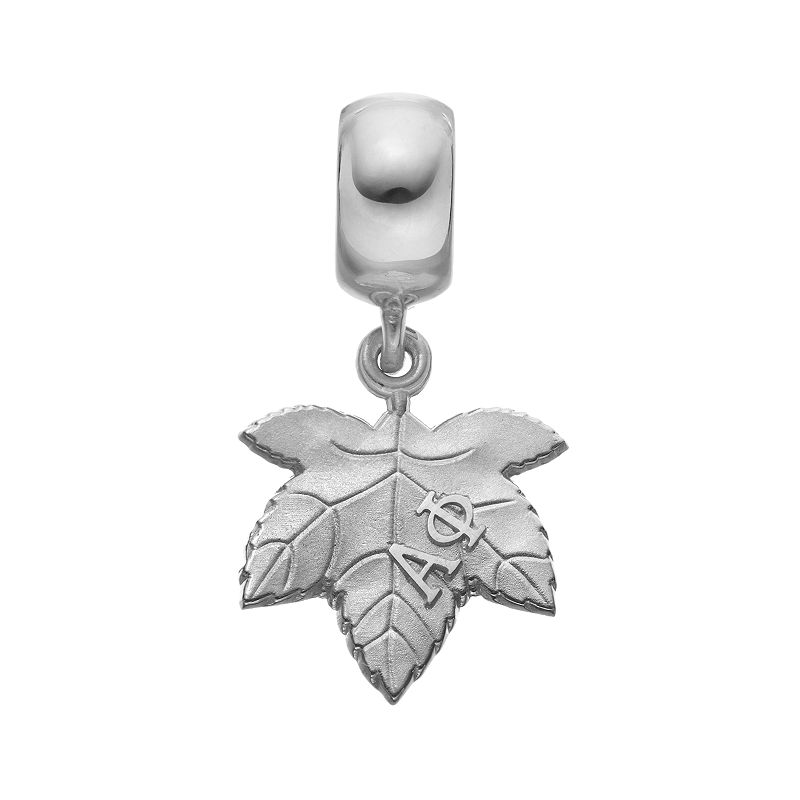 LogoArt Sterling Silver Alpha Phi Sorority Ivy Leaf Charm, Womens, Grey