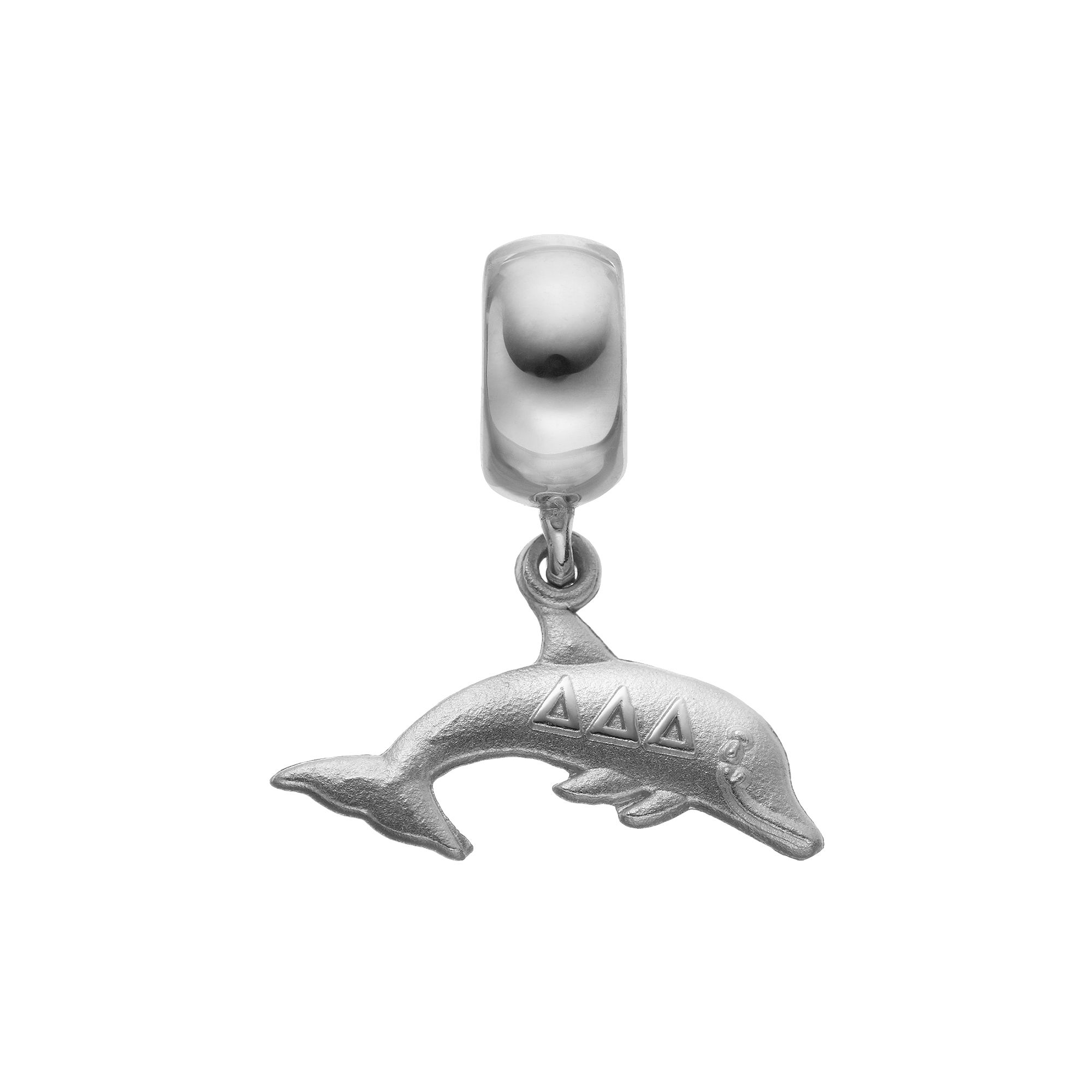 LogoArt Sterling Silver Delta Delta Delta Sorority Dolphin Charm, Womens, 