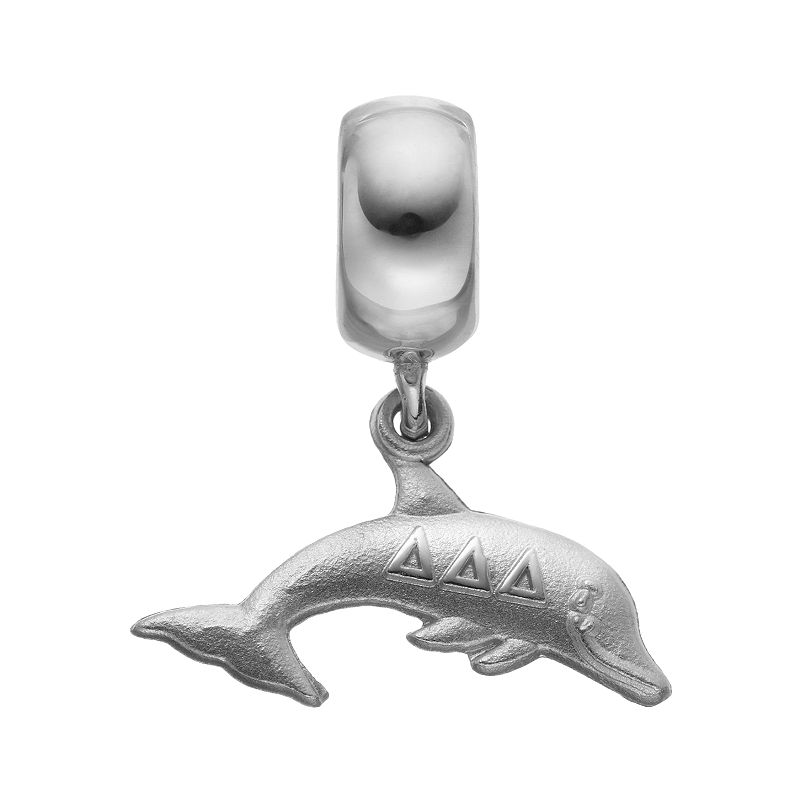 LogoArt Sterling Silver Delta Delta Delta Sorority Dolphin Charm, Womens, 