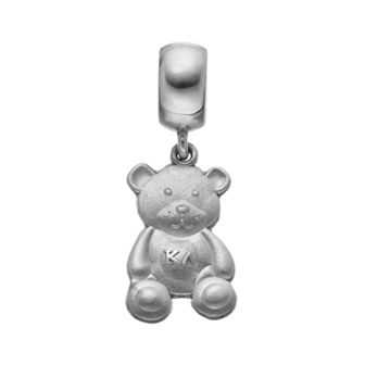 LogoArt Sterling Silver Kappa Delta Sorority Teddy Bear Charm
