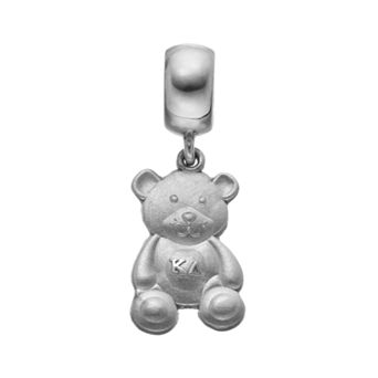 LogoArt Sterling Silver Kappa Delta Sorority Teddy Bear Charm