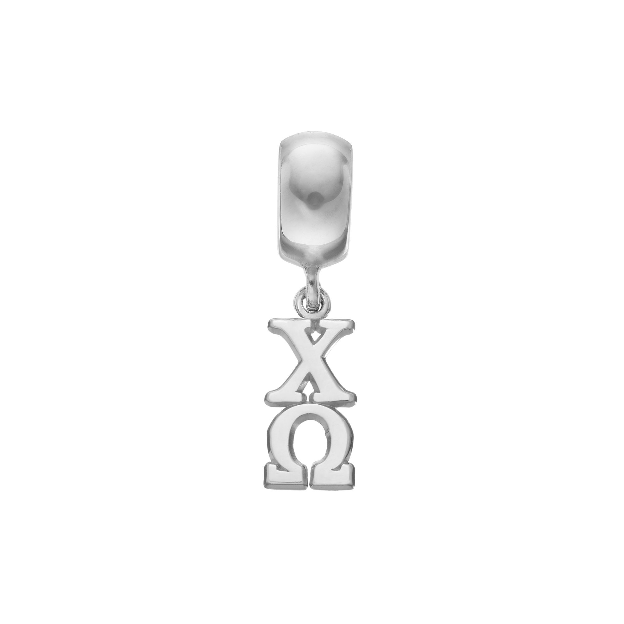 LogoArt Sterling Silver Chi Omega Sorority Charm, Womens, Grey