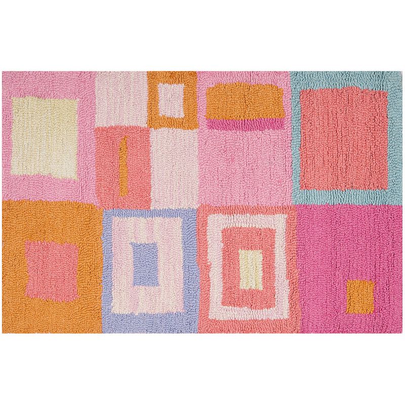 Safavieh Kids Squares Rug, Pink, 6Ft Rnd