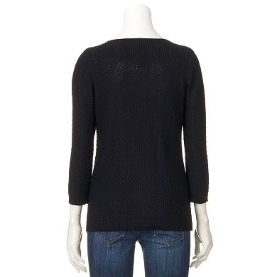 Women's Croft & Barrow® Textured Boatneck Sweater