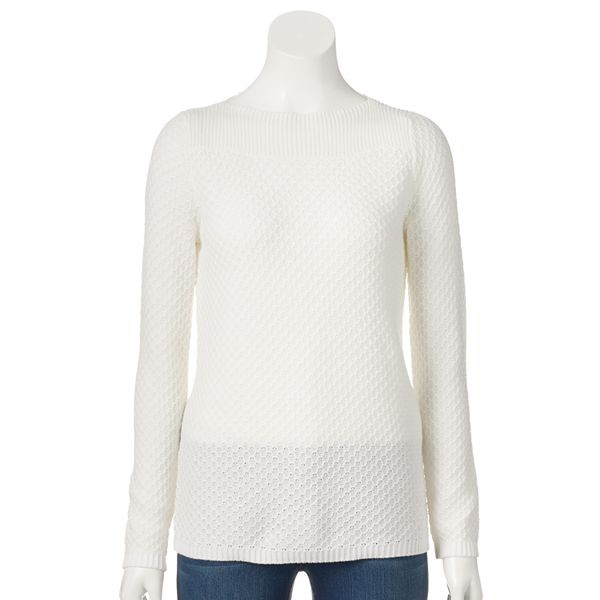 Women's Croft & Barrow® Textured Boatneck Sweater