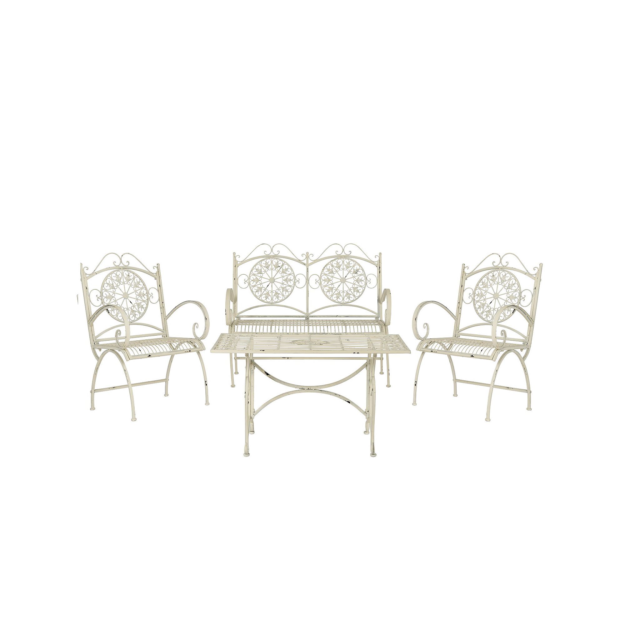 Safavieh Sophie 4-piece Outdoor Furniture Set, Antique White