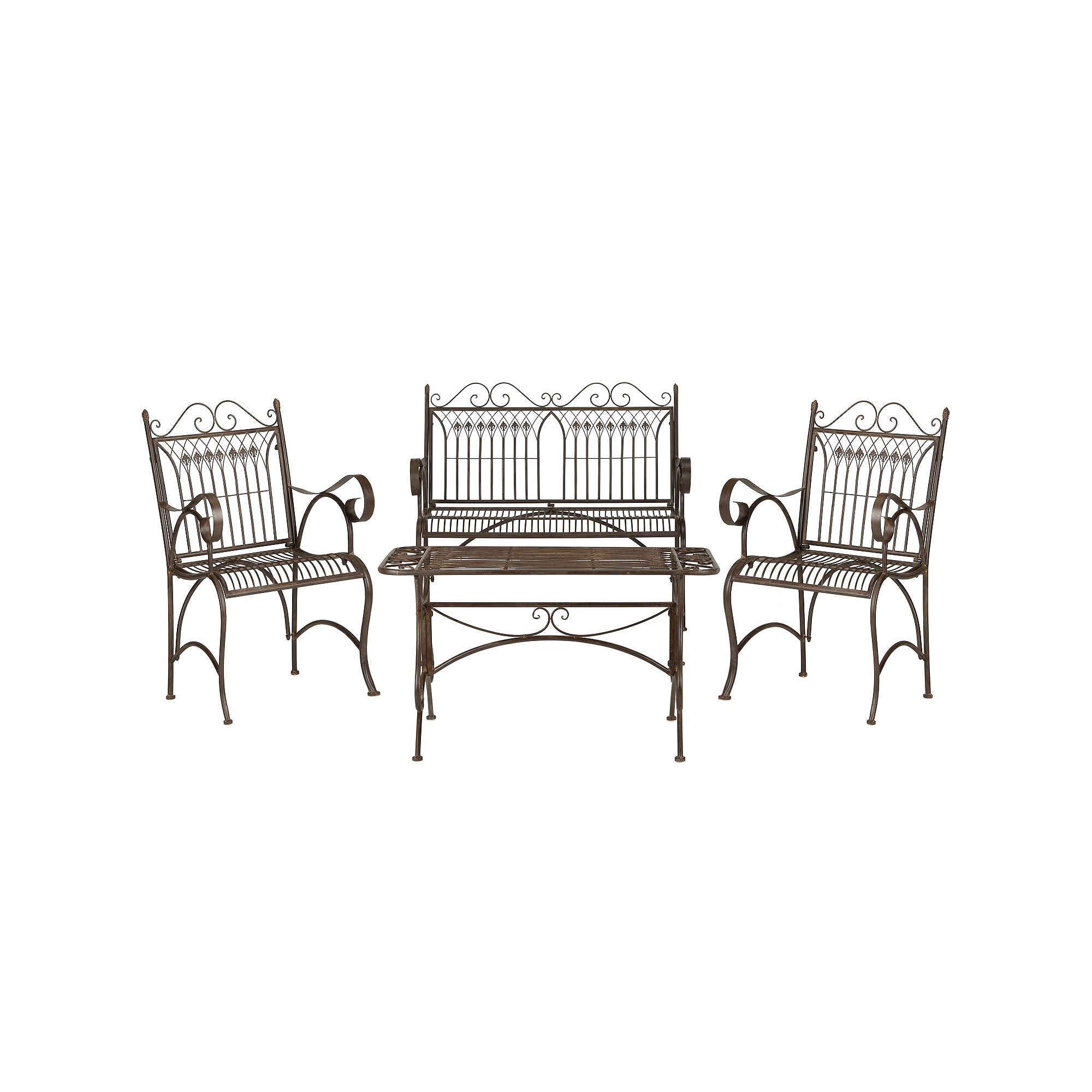Safavieh Leah 4-piece Outdoor Furniture Set, Rustic Brown