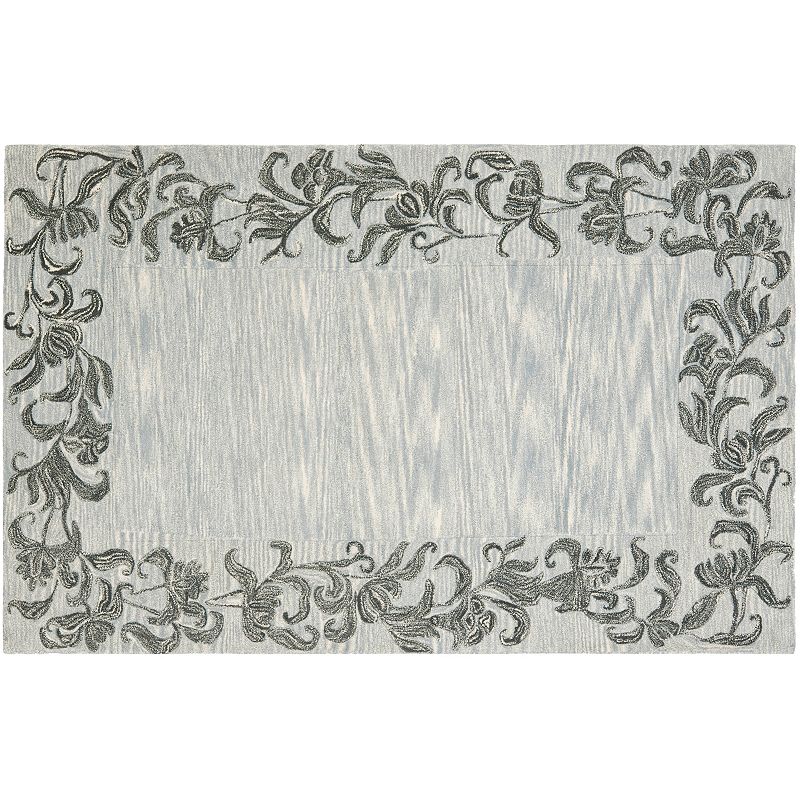 Safavieh Soho Floral Frame Rug, Grey, 5X8 Ft