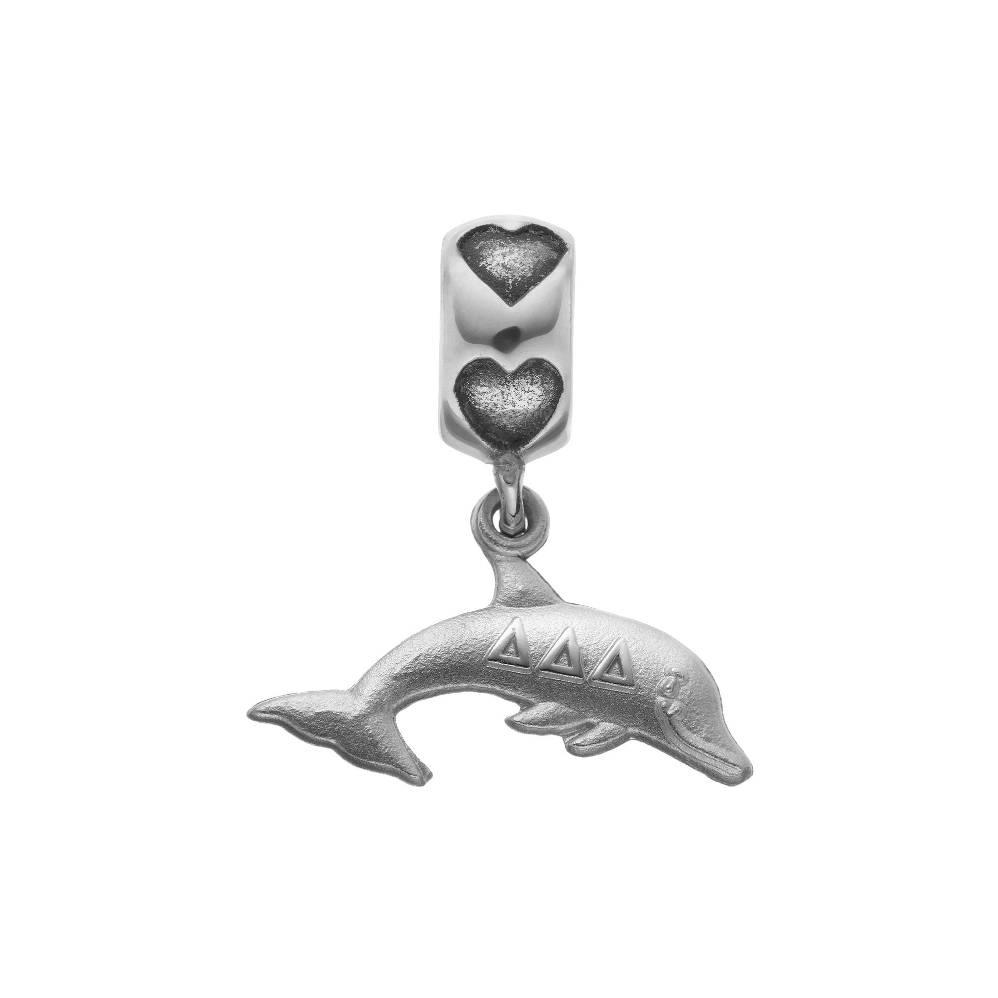 LogoArt Sterling Silver Delta Delta Delta Sorority Dolphin Charm, Womens, 