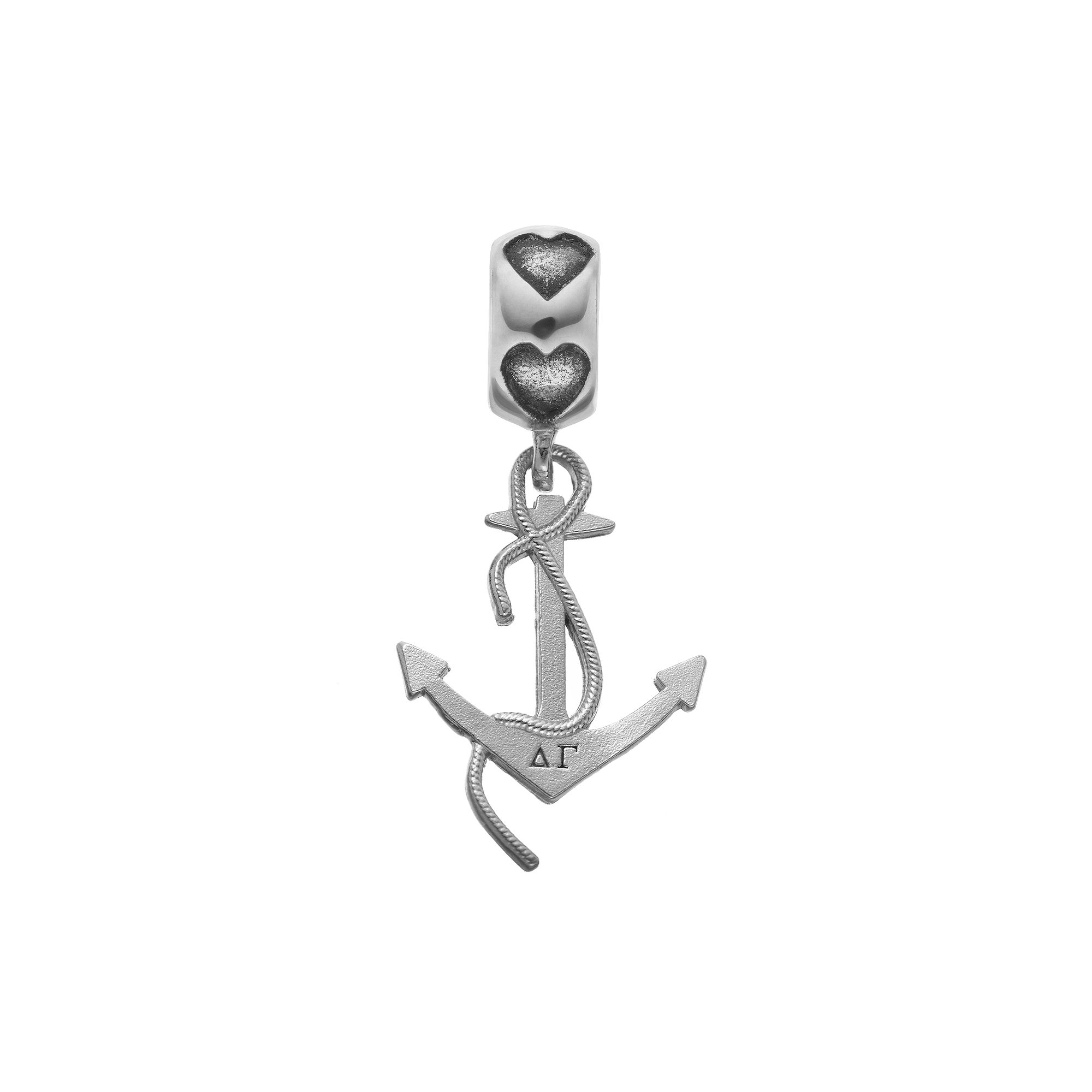 LogoArt Sterling Silver Delta Gamma Sorority Anchor Charm, Womens, Grey