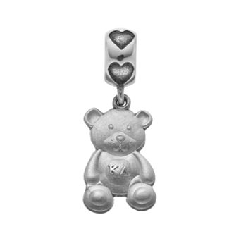 LogoArt Sterling Silver Kappa Delta Sorority Teddy Bear Charm