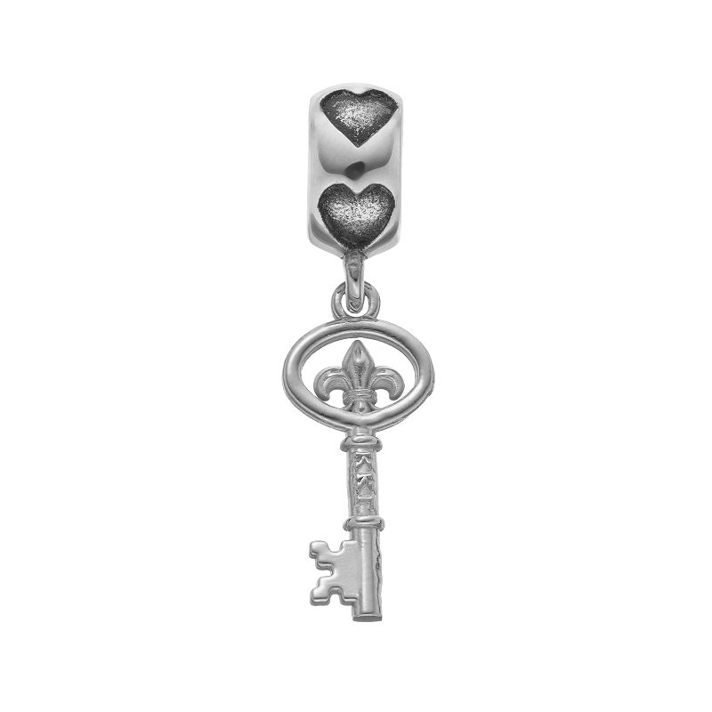 LogoArt Sterling Silver Kappa Kappa Gamma Sorority Key Charm, Womens, Grey