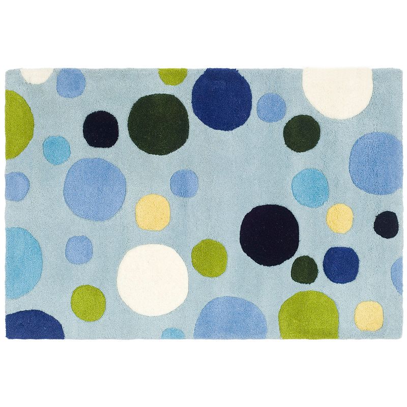 Safavieh Soho Polka Dot Wool Rug, Blue, 6X9 Ft