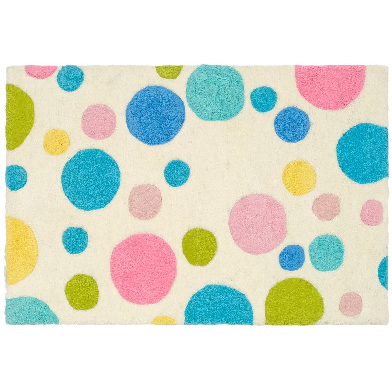 Safavieh Soho Polka Dot Wool Rug, White, 6X9 Ft