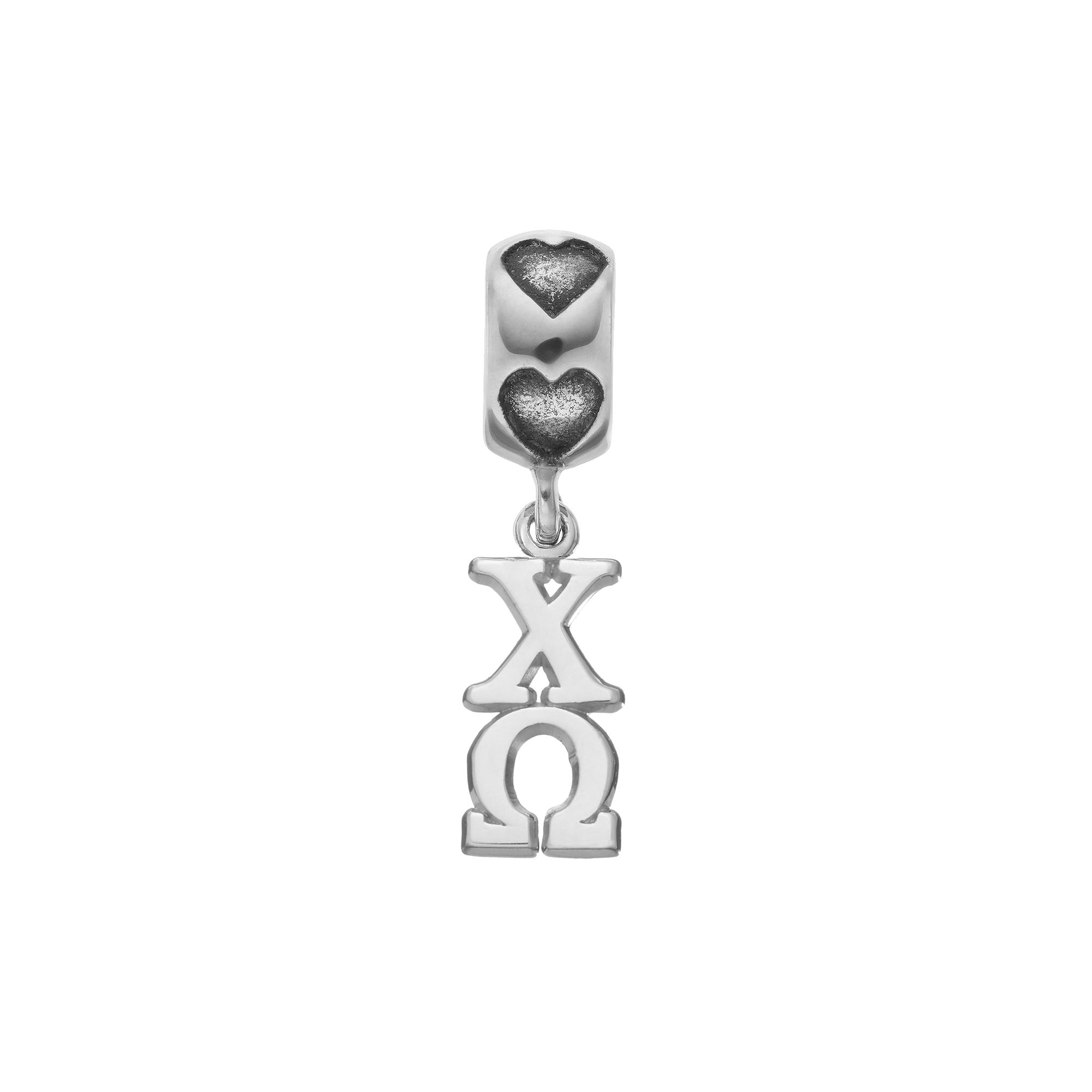 LogoArt Chi Omega Sterling Silver Sorority Charm, Womens, Grey