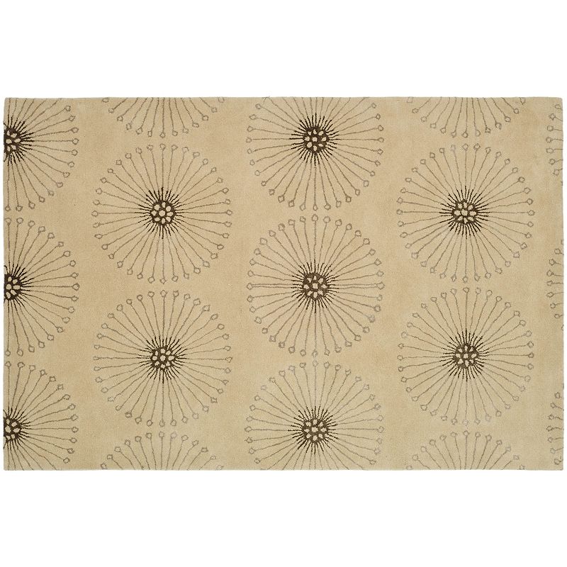 Safavieh Soho Burst Wool Rug, Beig/Green, 3.5X5.5 Ft