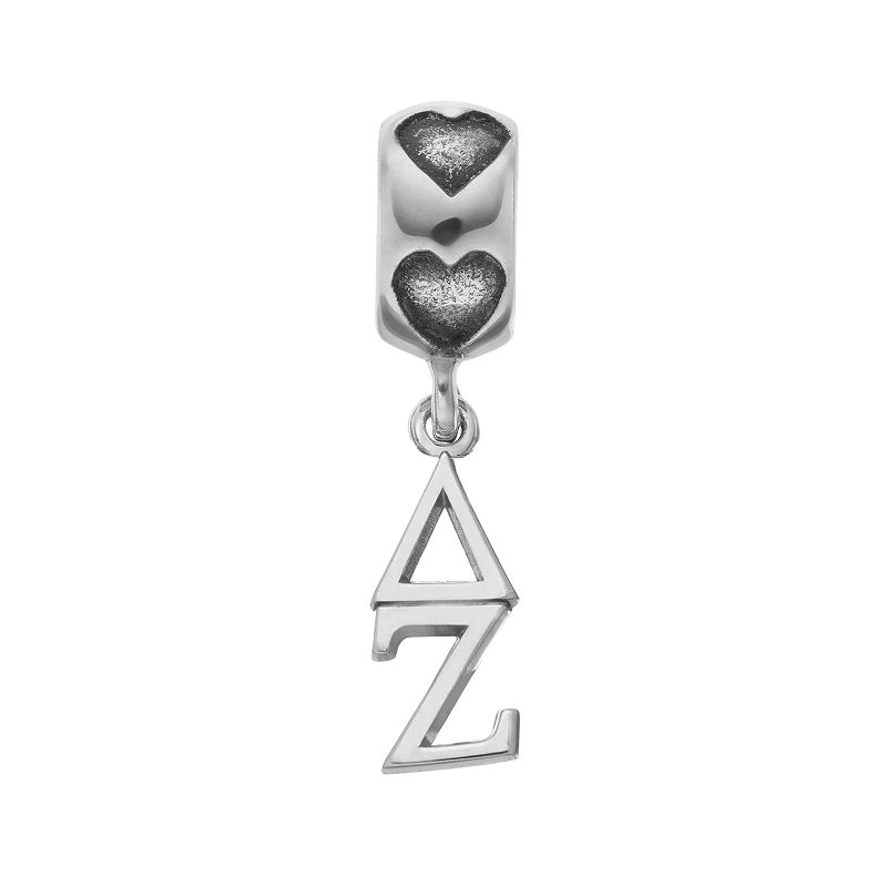 LogoArt Sterling Silver Delta Zeta Sorority Symbol Charm, Womens, Grey
