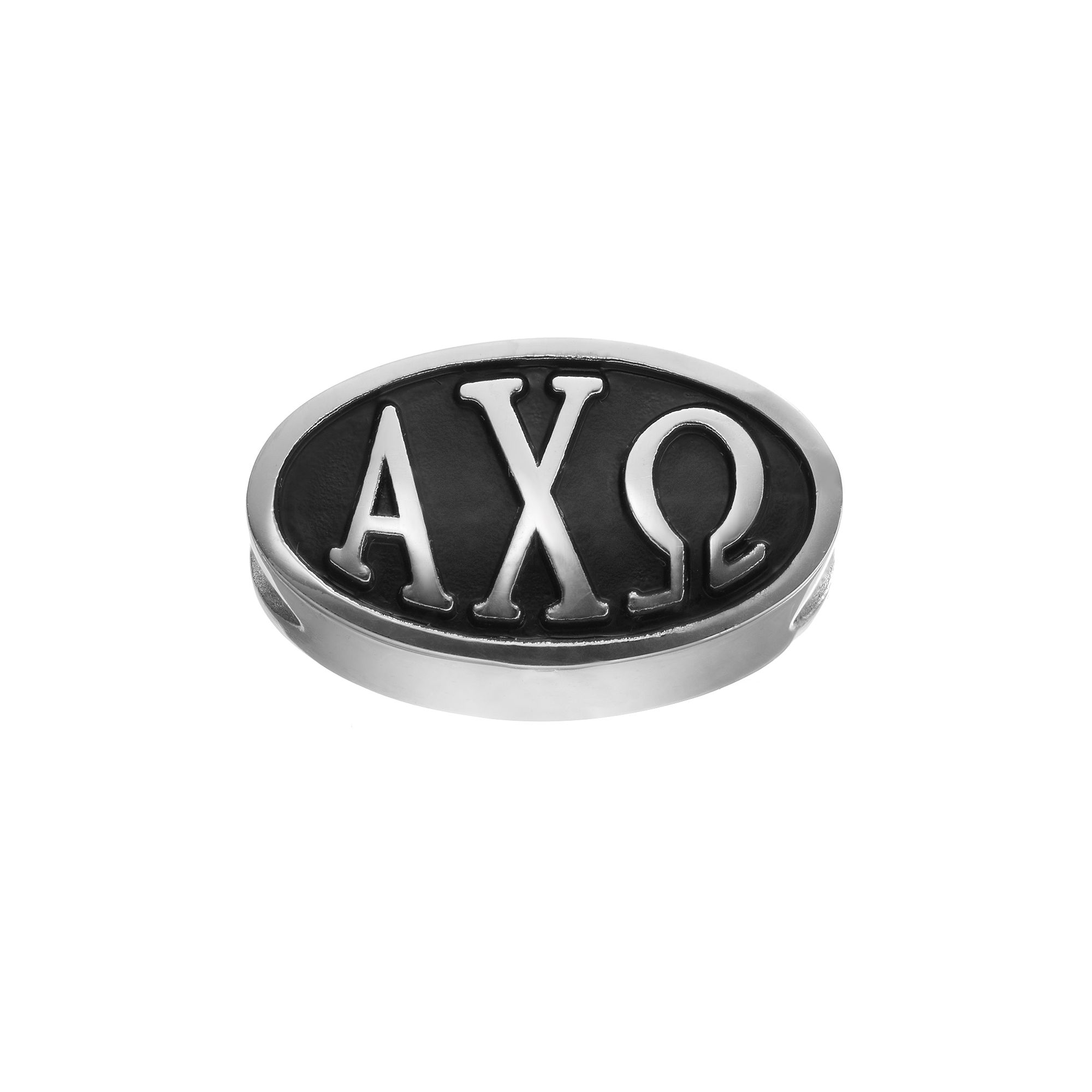 LogoArt Alpha Chi Omega Sterling Silver Oval Bead, Womens, Grey