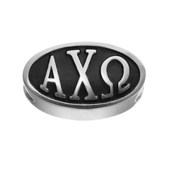 LogoArt Alpha Chi Omega Sterling Silver Oval Bead