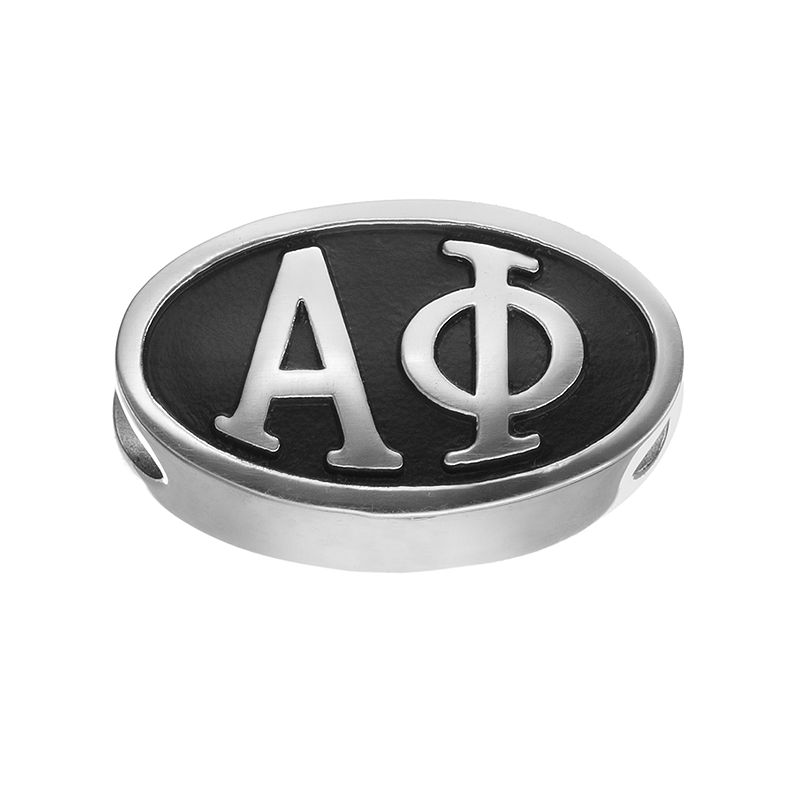 LogoArt Alpha Phi Sterling Silver Oval Bead, Womens, Grey