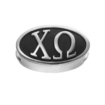 LogoArt Chi Omega Sterling Silver Oval Bead