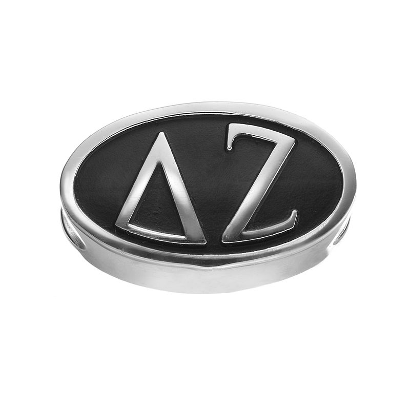 LogoArt Delta Zeta Sterling Silver Oval Bead, Womens, Grey
